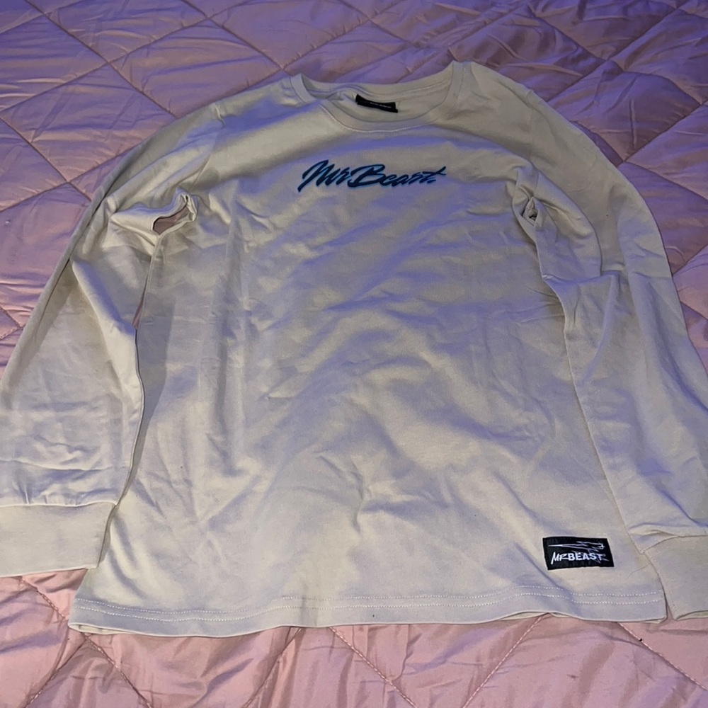 Mr Beast kids shirt size 12 creamy color
